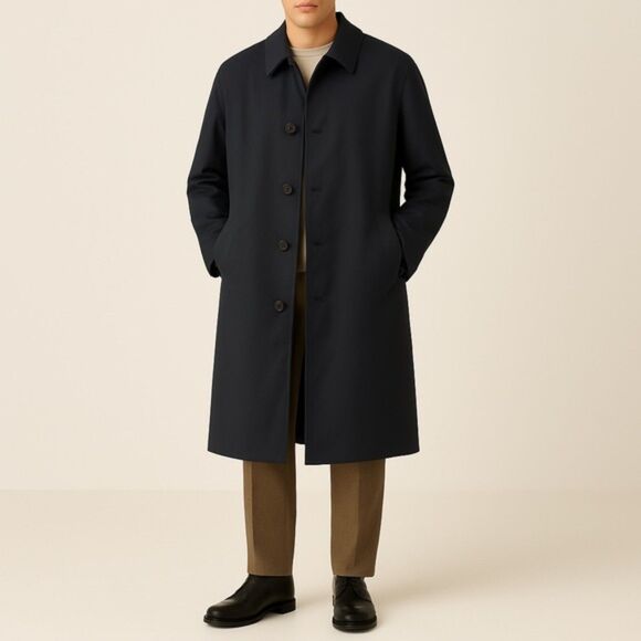 Banana Republic Other - Banana Republic Y2K Trench Coat Black Raincoat Men’s Size XL Vintage Spring 2001